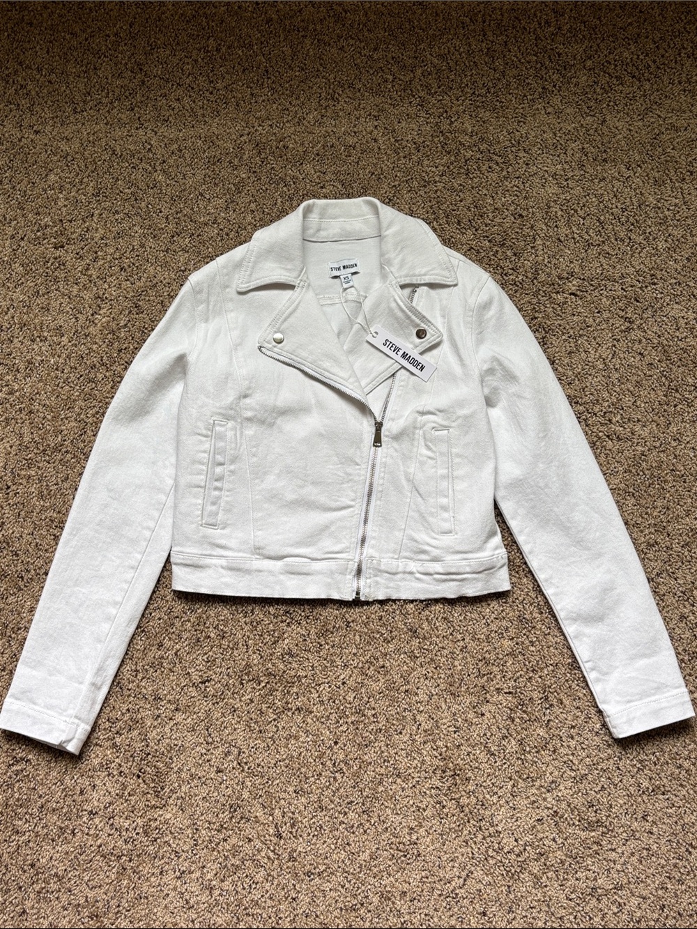 Steve Madden White Moto Jacket